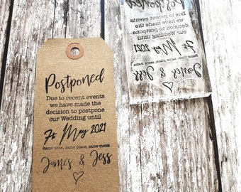 Postponed Wedding card / Postponed Wedding Planning / Postponed announcements ink stamp