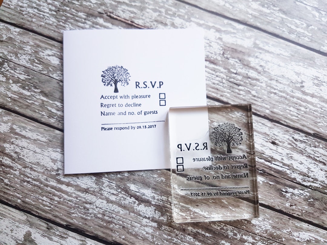 RSVP Stamp, Wedding Rsvp, Custom Wedding Stamp, Rsvp Card Stamp Tree Etsy
