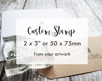 Custom Stamp, custom logo stamp, custom rubber branding stamp 2x3 inches