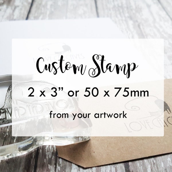 Aangepaste stempel, aangepaste logostempel, aangepaste rubberen merkstempel 2x3 inch