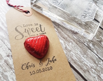Wedding Favours / Love is Sweet Stamp / Wedding Tags / Favour Tags / Favour Bags / Stamp