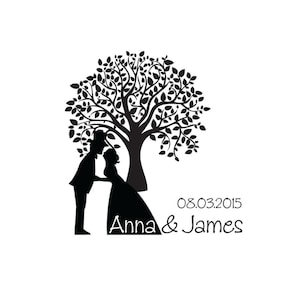 Custom Wedding Stamp, Tree Wedding Stationery image 1