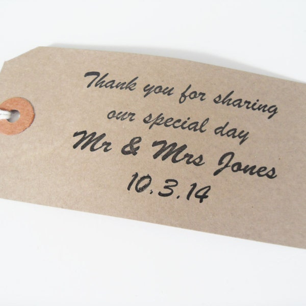 Custom Wedding Stamp, Wedding Stationery table decor Thank you for sharing our special day