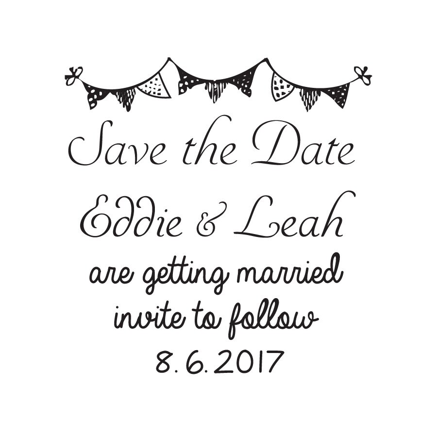 Custom Wedding Stamp Save the Date Stamp Bunting Etsy