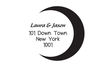 Custom address stamp, Return Address Stamp moon