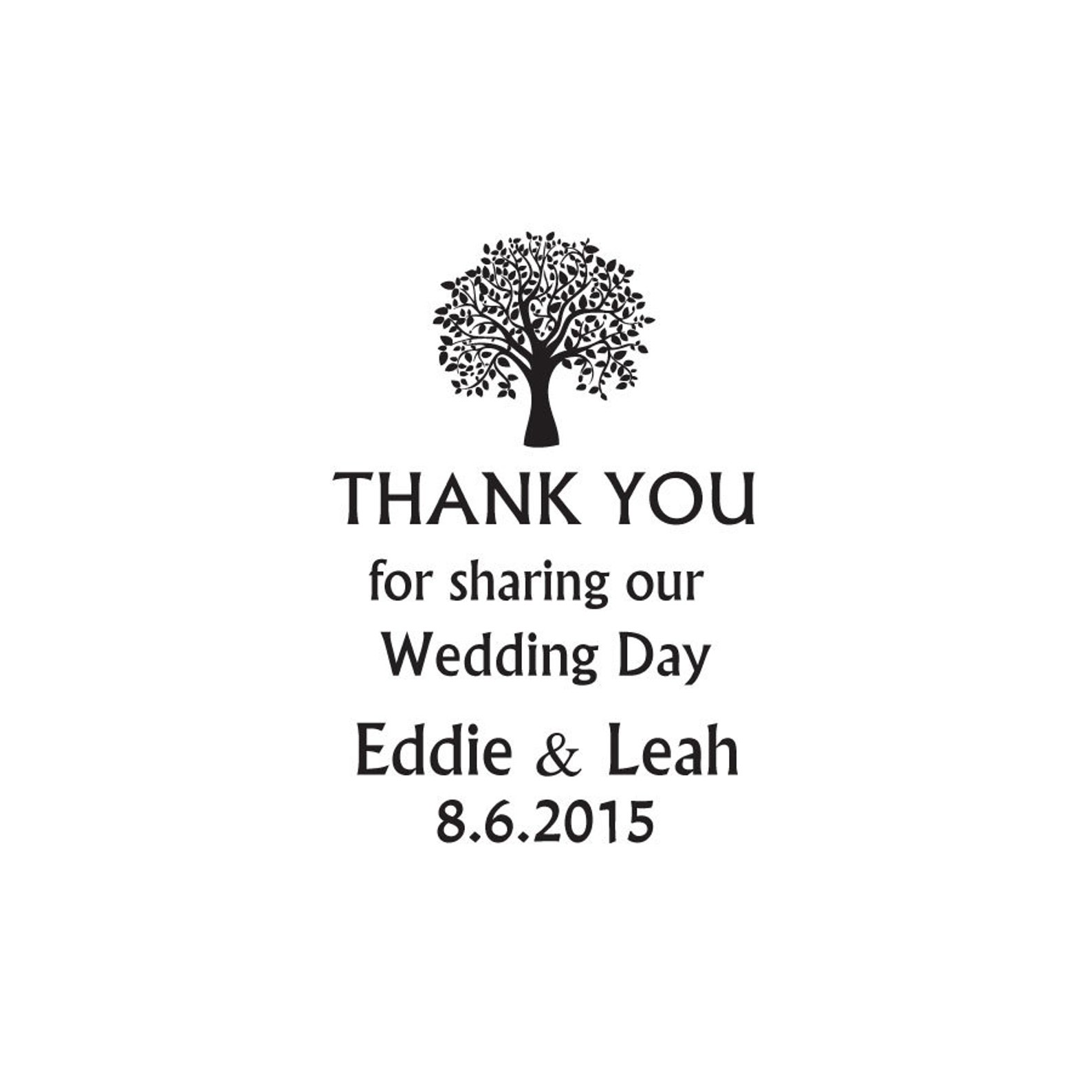 Wedding Thank You Stamp Custom Wedding Stamp Tree Stamps Etsy