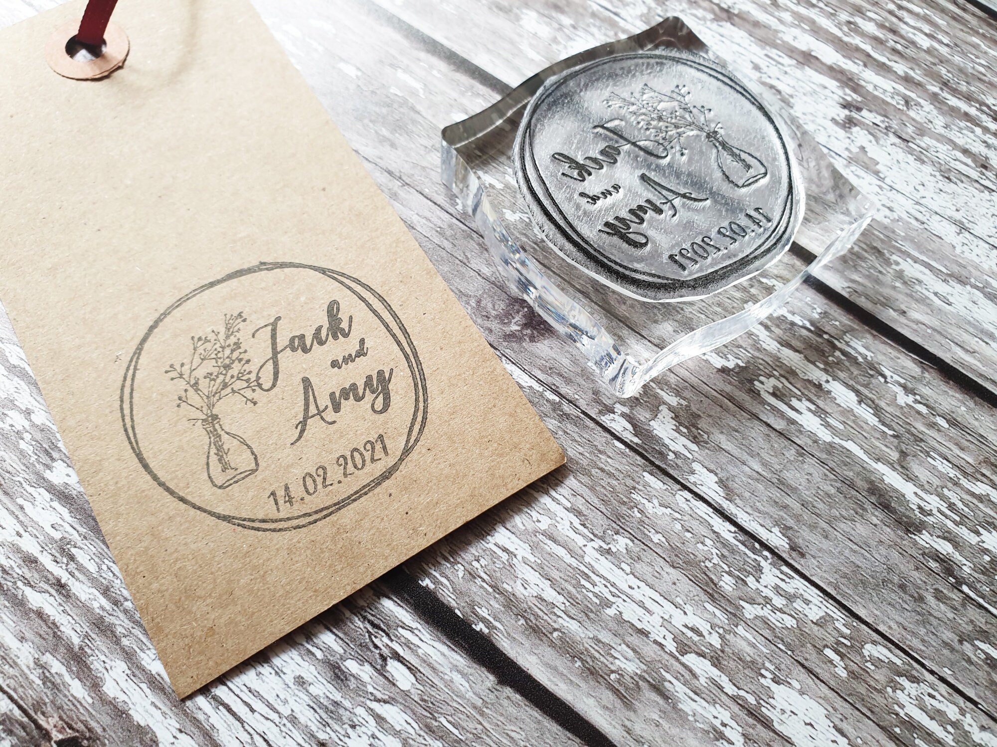 Custom Wedding Stamp / Initials Stamp / Monogram stamp / Save Etsy