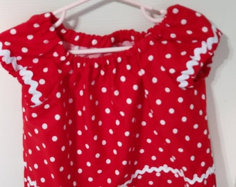 Polka dot Peasant top