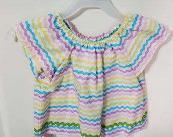 Rainbow Peasant Top