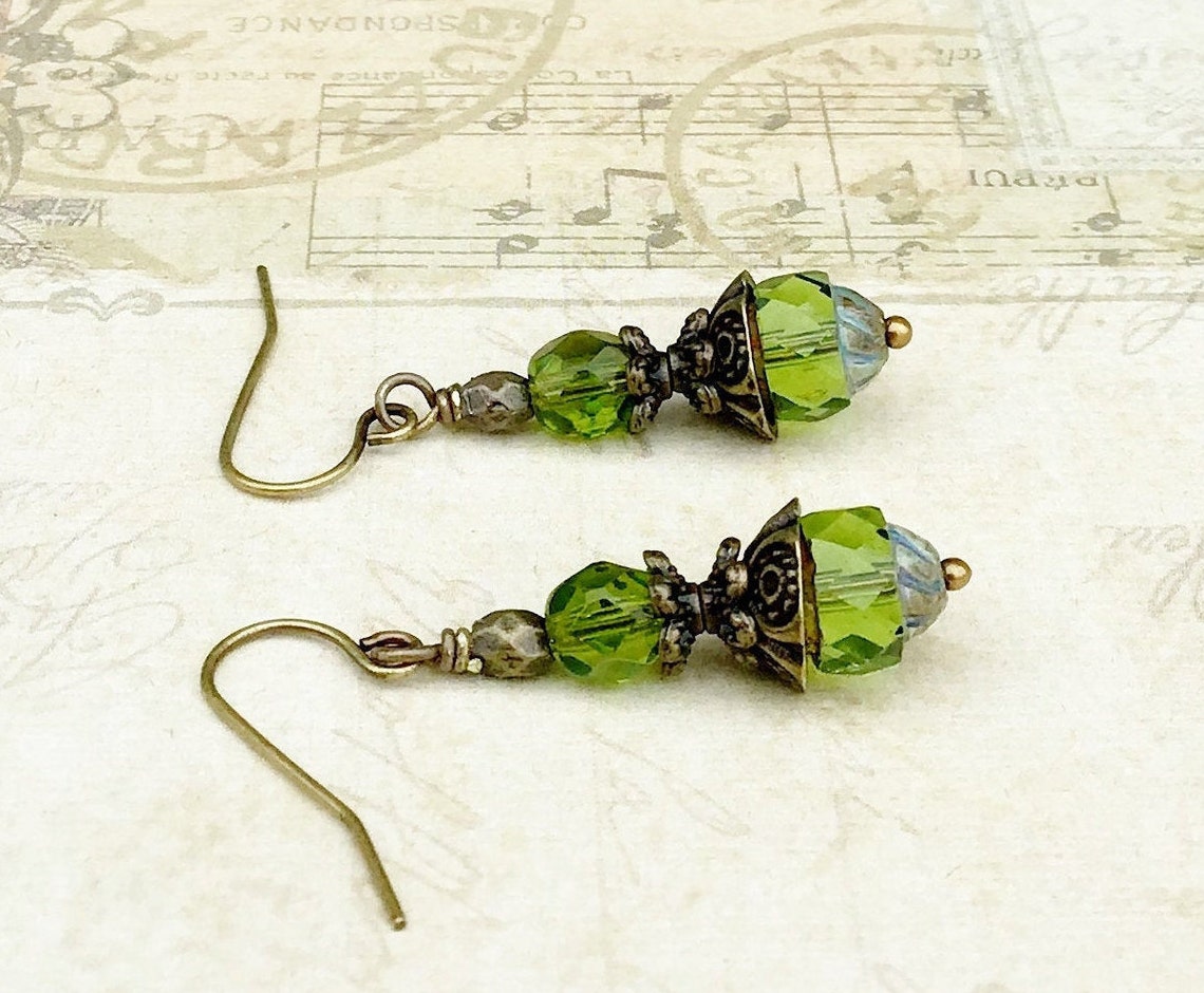 Green Earrings Olive Green Earrings Olive Earrings Green Etsy