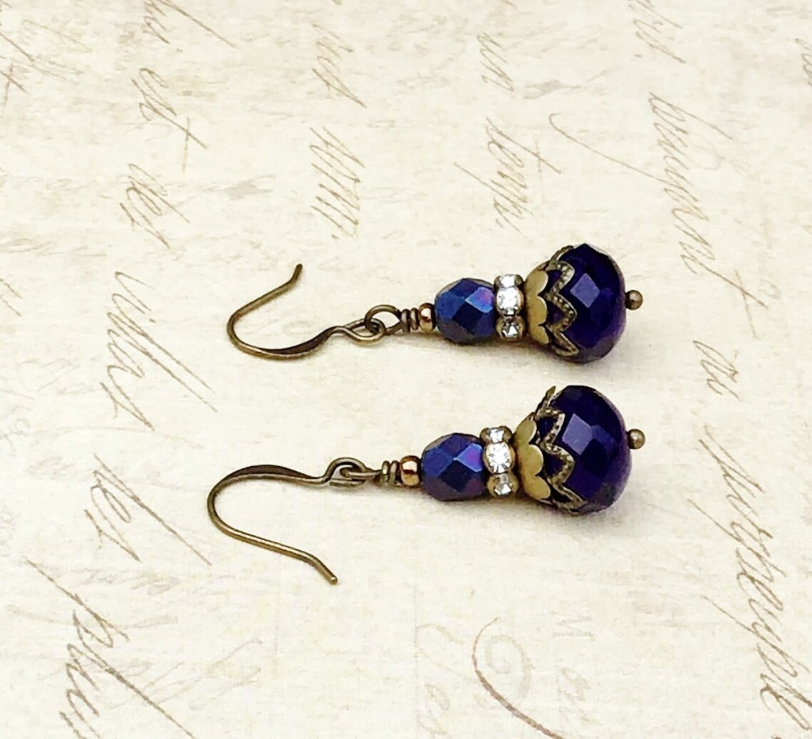 Blue Earrings Cobalt Earrings Cobalt Blue Earrings Blue | Etsy