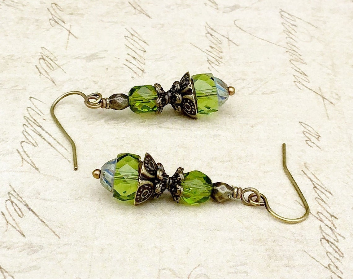 Green Earrings Olive Green Earrings Olive Earrings Green Etsy