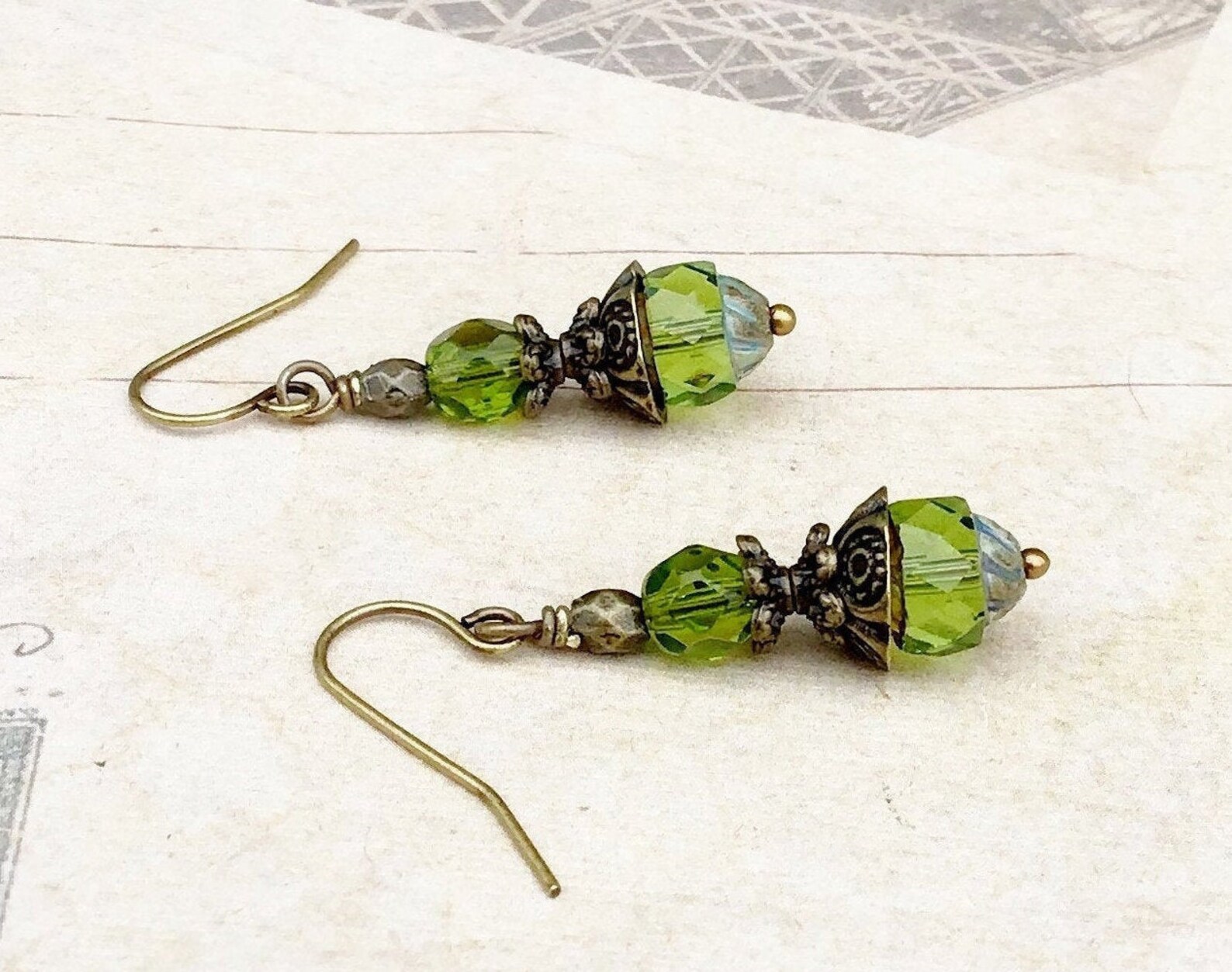 Green Earrings Olive Green Earrings Olive Earrings Green Etsy