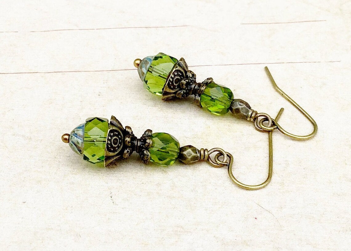 Green Earrings Olive Green Earrings Olive Earrings Green Etsy