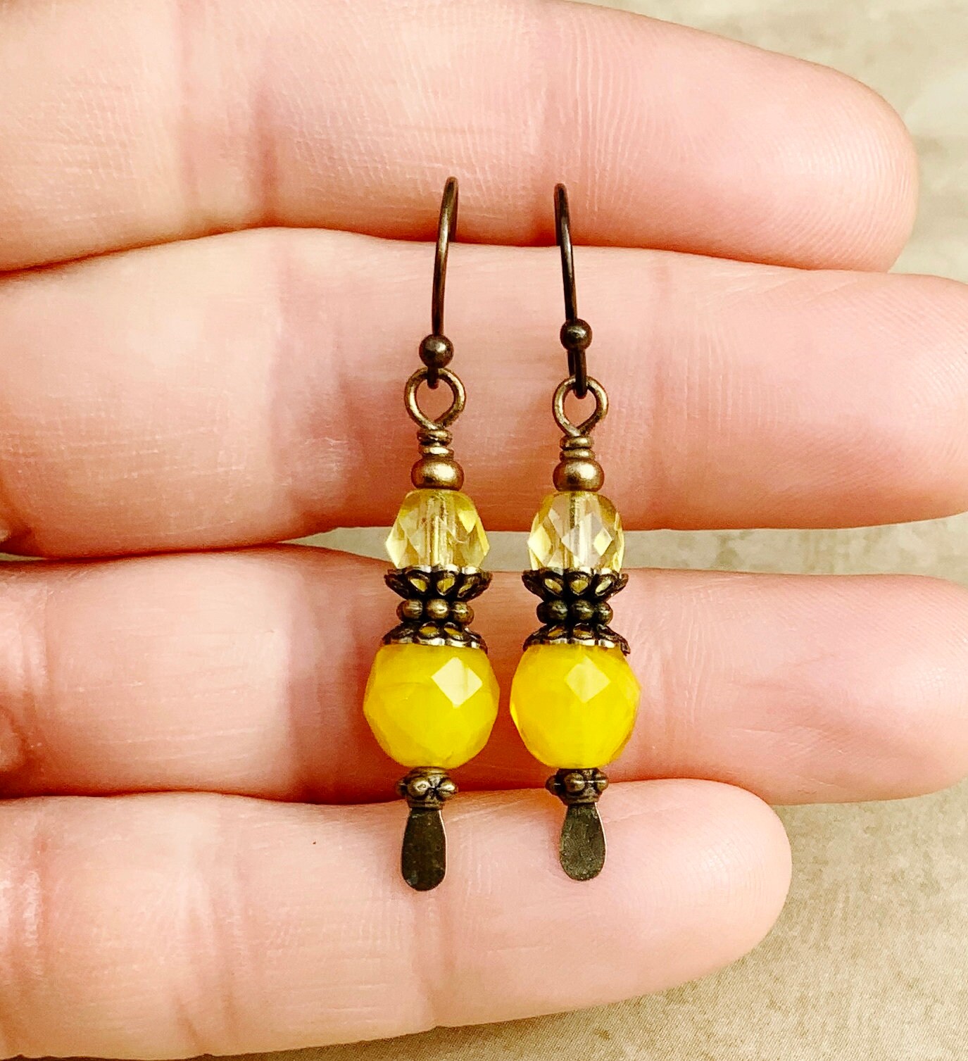 Yellow big earrings Clearance