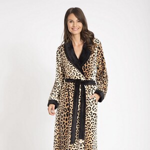 Ladies leopard print dressing gown cheap