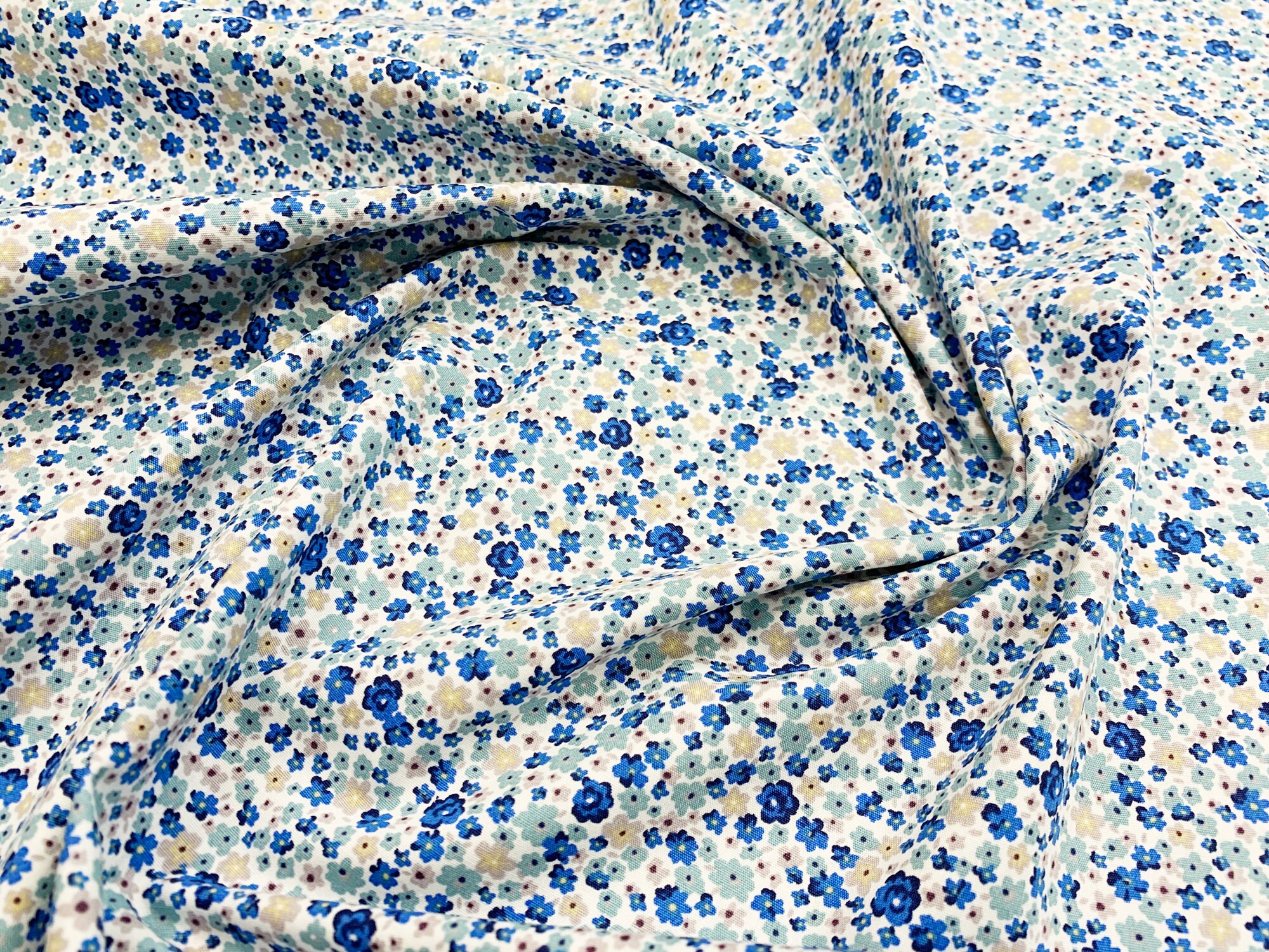 114cm Wide // Baby Nursery Dress Blue & White Star Fabric // 100% Poplin Cotton