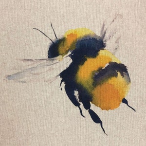 Cushion Panels - Queen Bee Print - Linen Look Cotton Rich Panel 45cm x 45cm