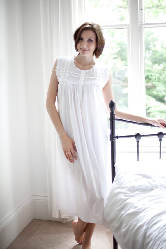 Malay Women Sleeveless Nightwear Floral Print 100% Cotton Long Nightdress M to XXXL 