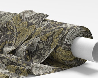 Tissu William Morris - Chèvrefeuille marron moka - Tissu de coussin pour rideaux de décoration
