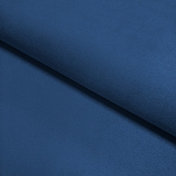 Upholstery Fabric - Faux Suede Suedette Material - Denim Blue - 225gsm - 60" - 150cm wide