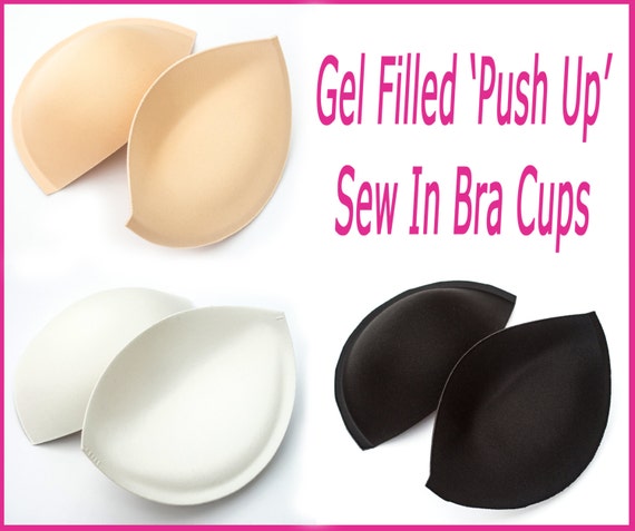 Quality Sew in Bra Cups Gel Filled 'PUSH UP' Bra Cups Ivory, Nude