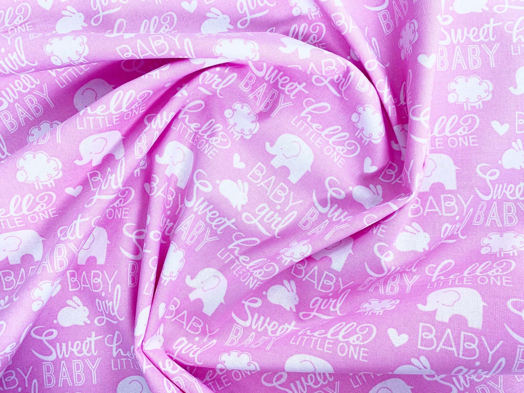 New Baby Fabric 100 Organic Cotton Pink Baby Girl Nursery Etsy UK