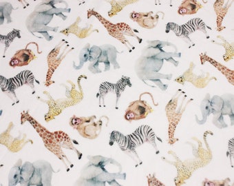 Super Soft Safari Animal Print Cuddle Fleece Fabric - Wild Animals Bubs Fleece