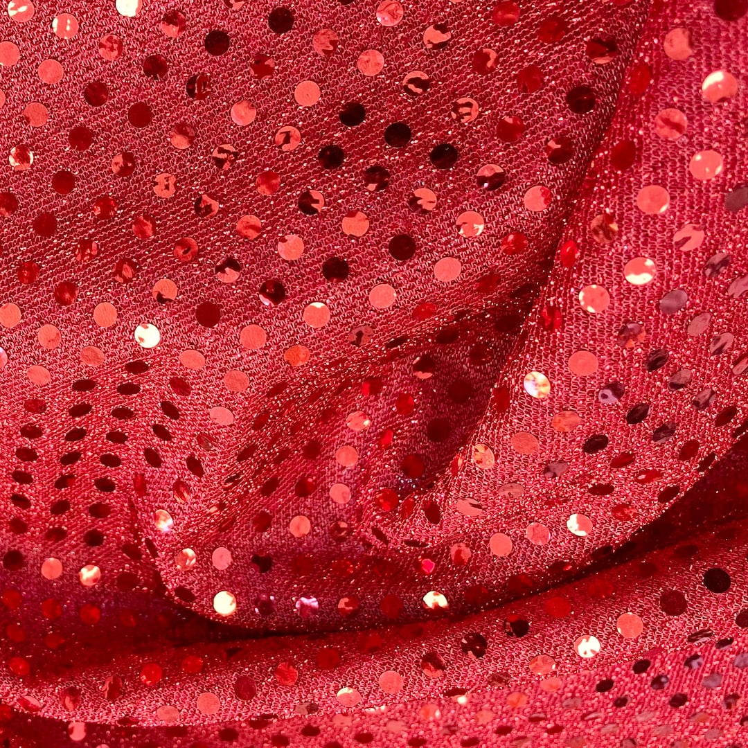 Red Sequin Fabric 3mm Sequin Sparkly Costume Craft Fabric Etsy
