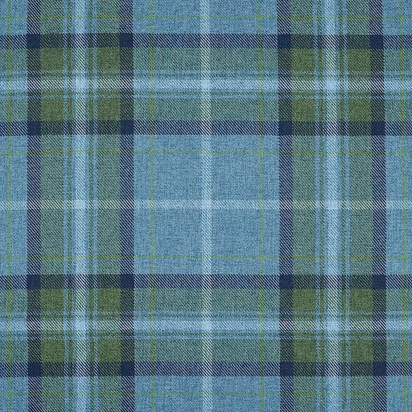 Upholstery Fabric Grampian Faux Wool Curtain Cushion Material - Blue & Green Tartan Check