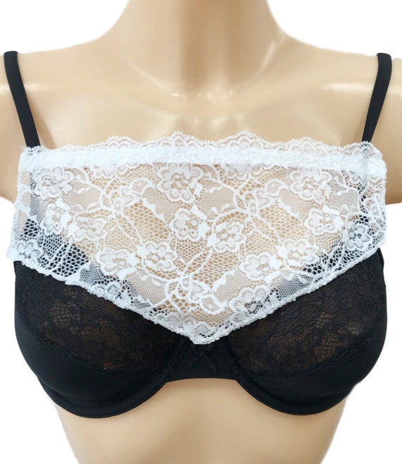 Modesty Panel White Lace Bra Insert Instant Camisole Chest Cover