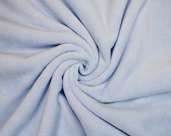 Super Soft Bamboo Terry Towelling Fabric - Baby Blue