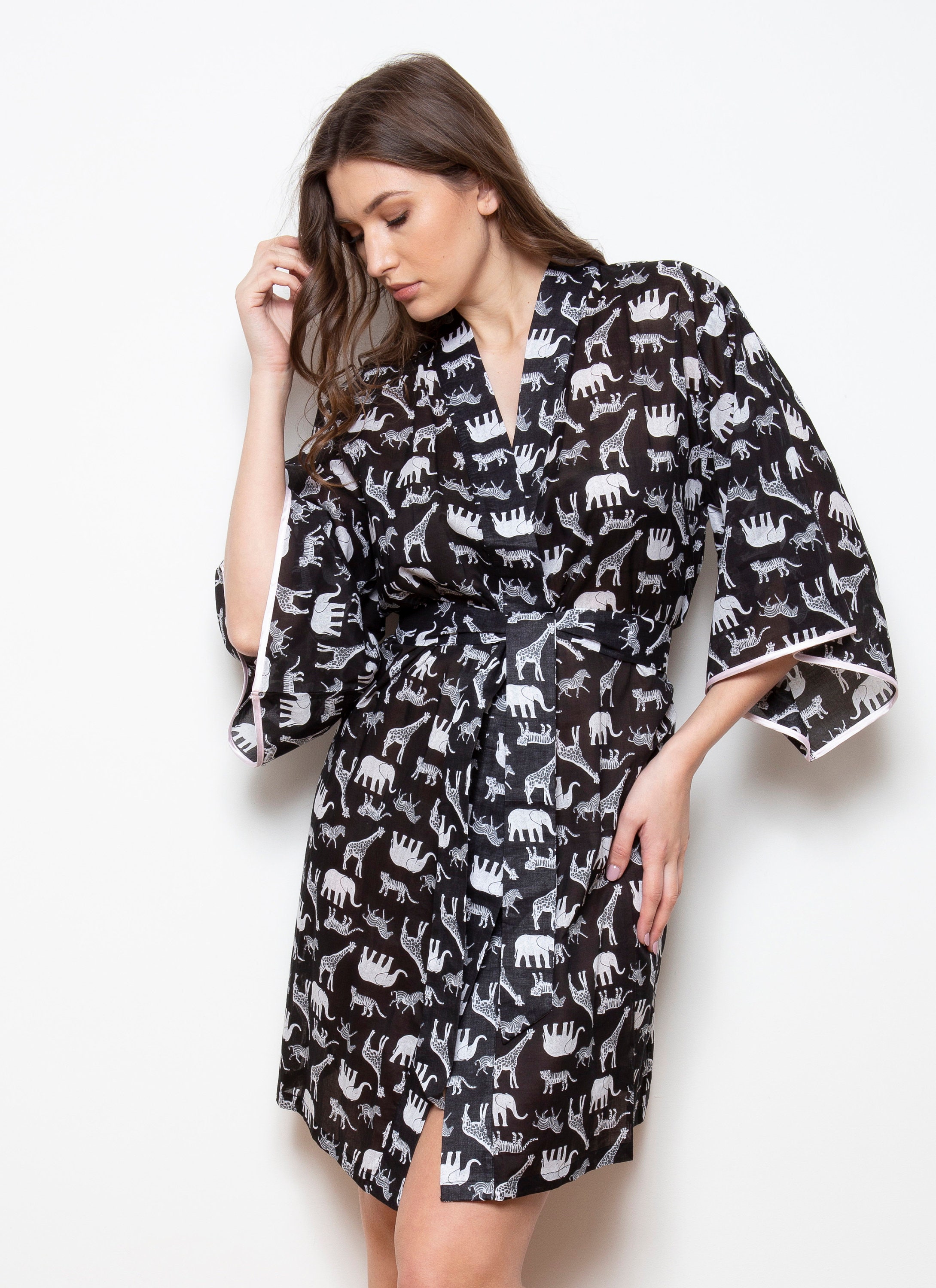 black cotton dressing gown ladies