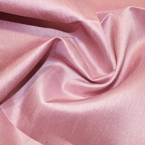 Shantung Satin Fabric ROSE Pink Bridal Prom Dress Costume Fabric Material image 2