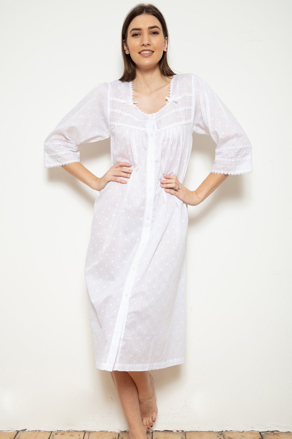 Long white night dress top