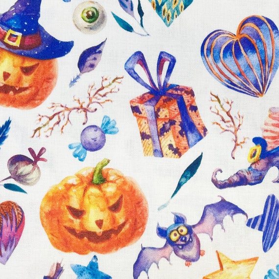 Halloween Fabric Spooky Pumpkins 