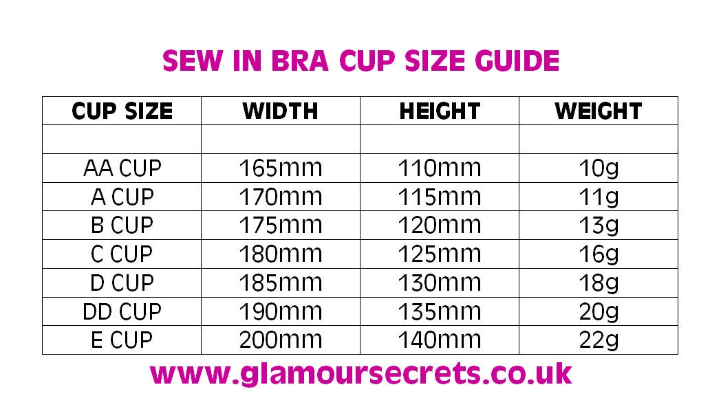 Nude Sew in Bra Cups AA Cup A Cup B Cup C Cup D Cup DD Cup E Cup Foam Bra  Cups -  Sweden