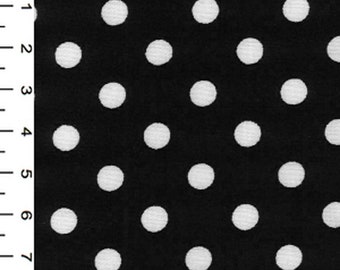 100% Cotton Fabric - Black & White Polka Dot Spot Print - Craft Fabric Material Metre