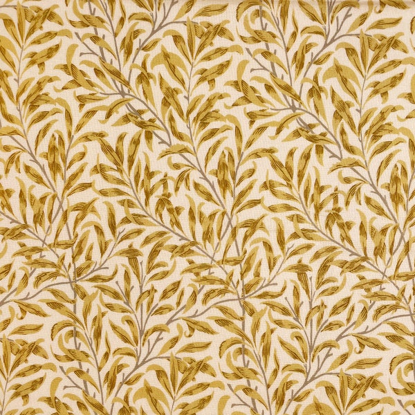 William Morris Fabric - Willow Bough - Ochre Yellow - Floral Craft Fabric Material Metre