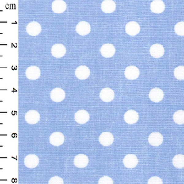 100% Cotton Fabric - Pale Blue & White Polka Dot Spot Print - Craft Fabric Material Metre