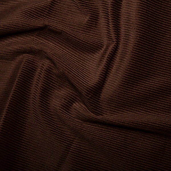 Cotton 8 Wale Corduroy Fabric - BROWN - Cord Craft Upholstery Fabric Material