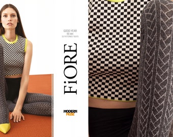 Collants femme 60 deniers gris ou noirs à carreaux - « Good Year » par Fiore