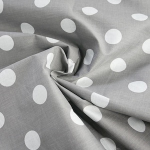 Pink and Large White Polka Dot Cotton Fabric 