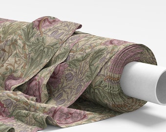 Tissu William Morris - Chèvrefeuille Rose Rose - Tissu de coussin de rideau d’ameublement