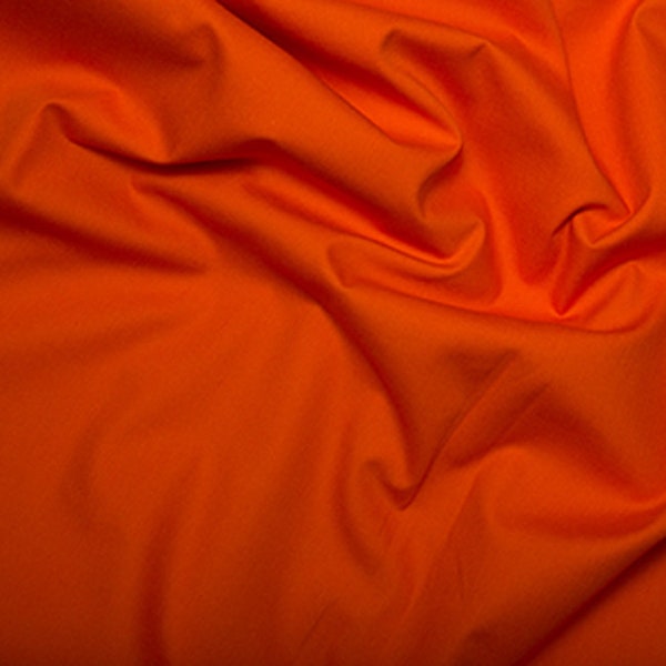 100% Cotton Poplin Fabric Plain - ORANGE - Craft Fabric Material Metre