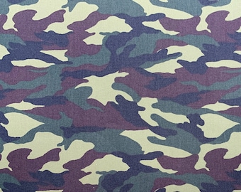 Cotton Fabric - Green Jungle Camo - Camouflage Craft Fabric Material Metre