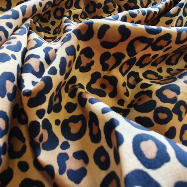 100% Cotton Poplin - Animal Print - Leopard - Material Per Metre (CP0045BEIGE)