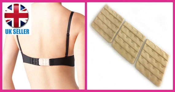 Buy Bra Extenders 3 PACK 4 Hook 75mm NUDE Bra Extension Strap