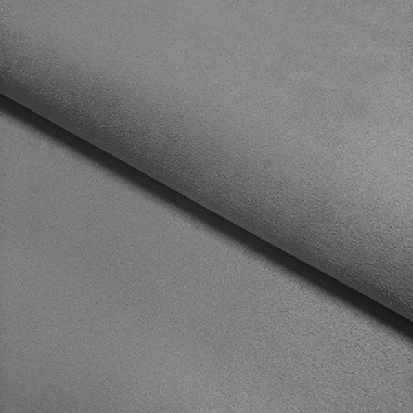 Upholstery Fabric - Faux Suede Suedette Material - Silver Grey - 225gsm - 60" - 150cm wide