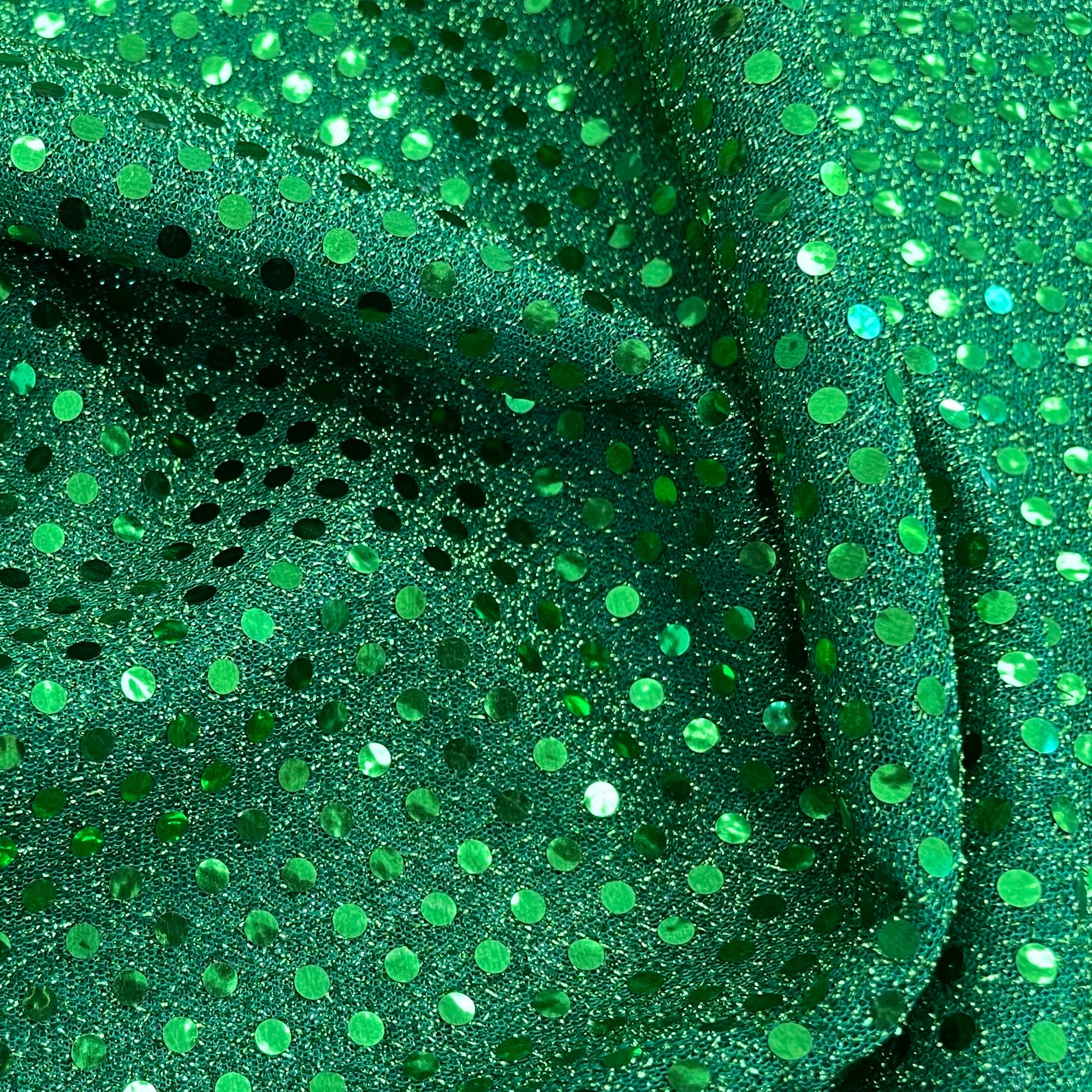 Dark Green Sequin Fabric 5 Yards Emerald Fabric by The Yard Stretch Sequins  – Fashion Vision Limited